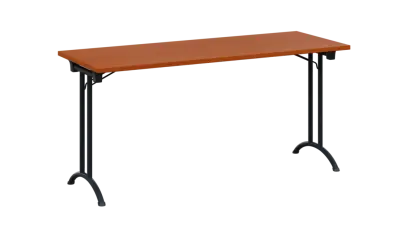 SLA 160 lak skládací jednací stůl 1600x600, deska 25 mm, podnož černý lak, deska třešeň šumavská